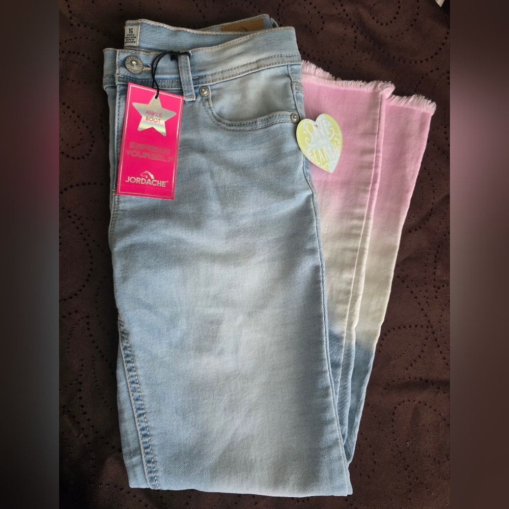 Jordache Girl's Blue to Pink Ombre Skinny Jeans